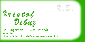 kristof dibuz business card